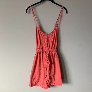 Madewell Summer Dress (spaghetti straps) - Rusty Red - Open Back & Button Front